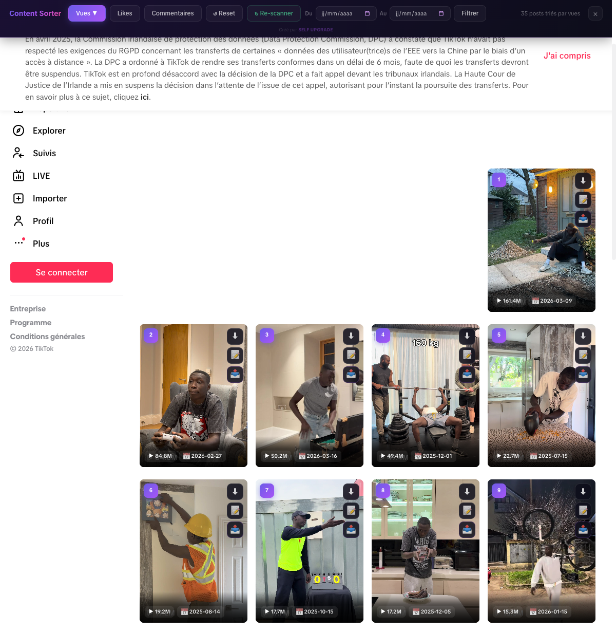 Posts sorted by views